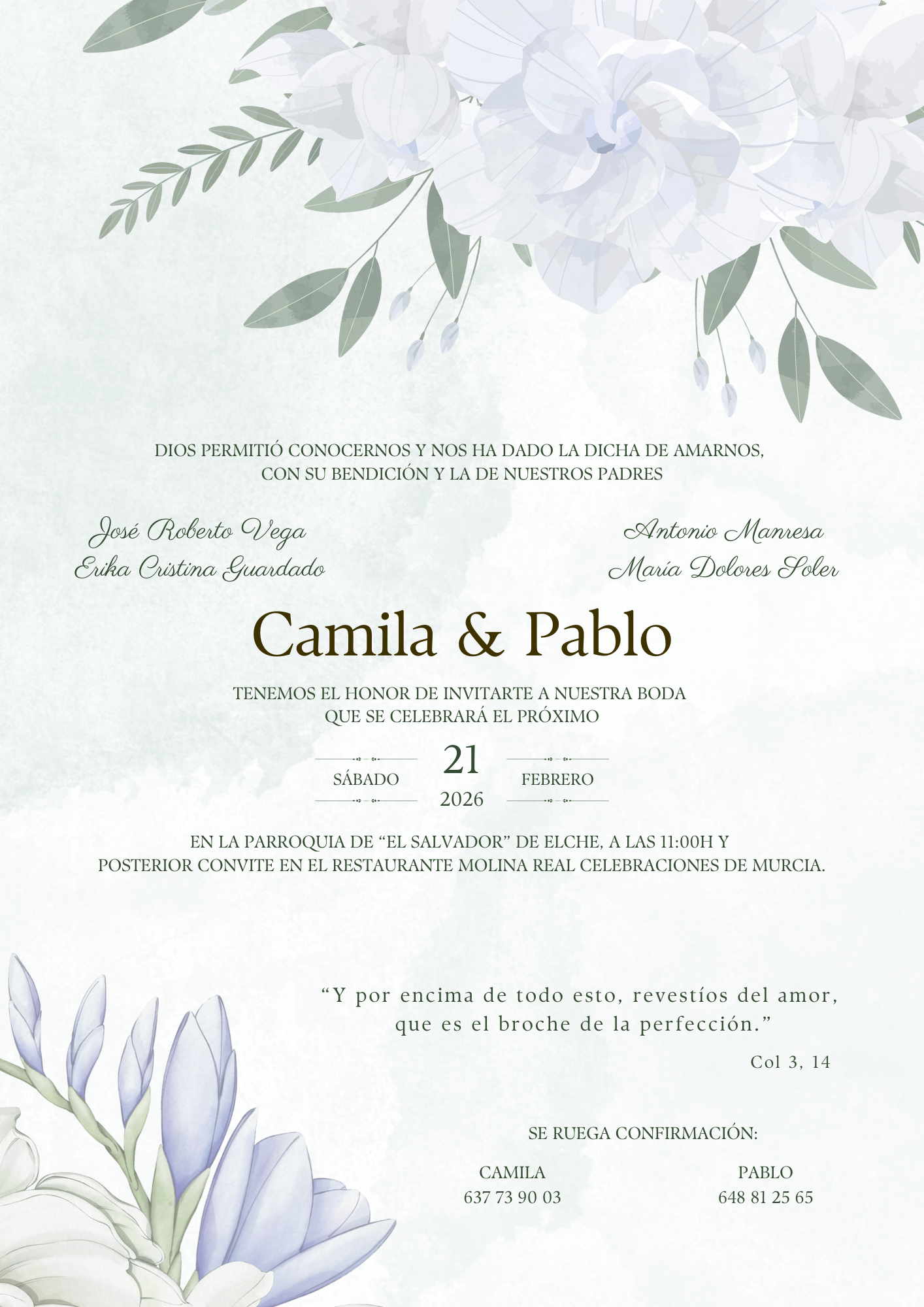 Invitación de boda
